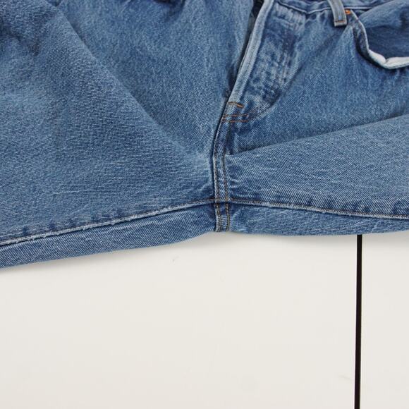 Levis 501 Premium Medium Wash Blue Button Flight Straight Leg Jeans Sz 27 - Picture 9 of 13